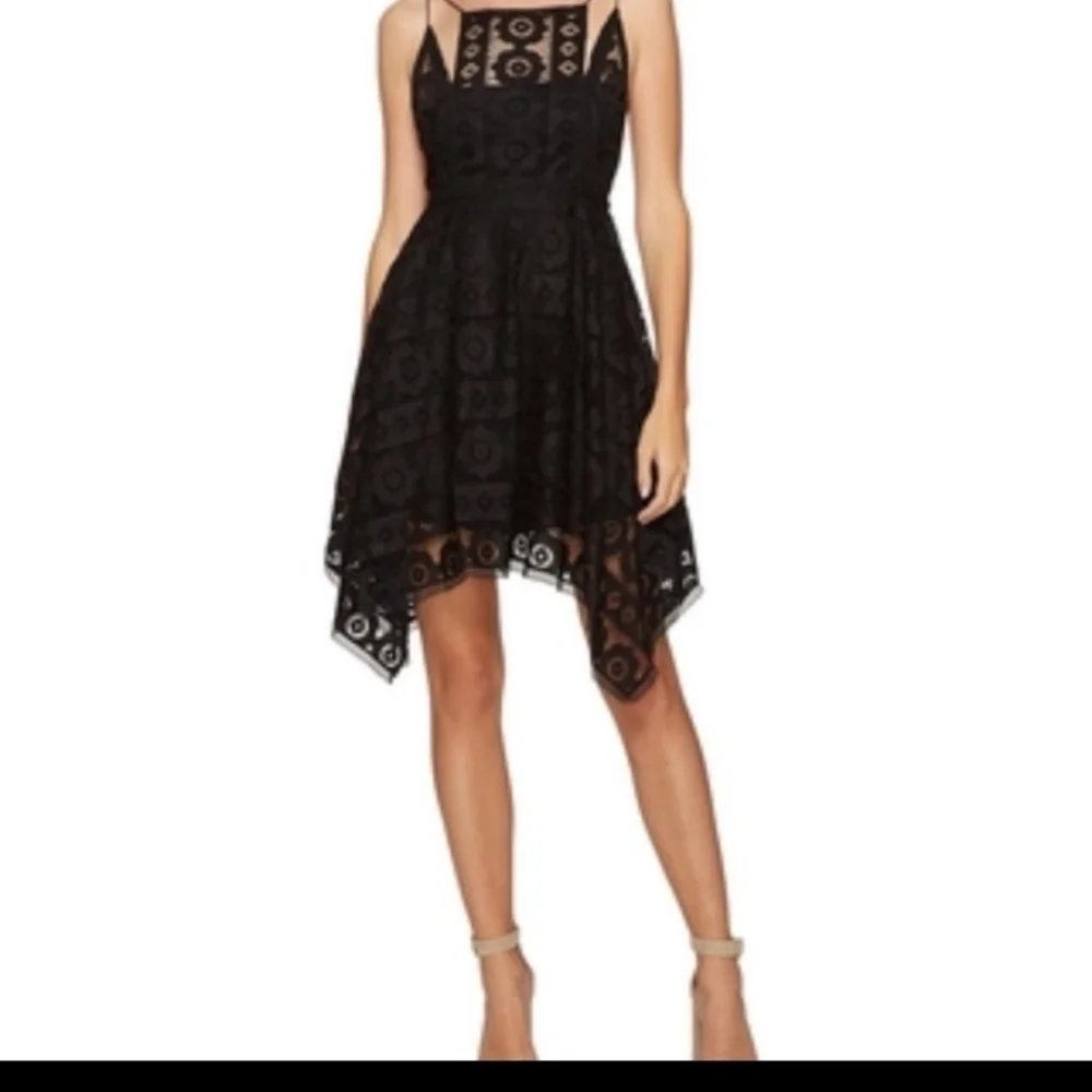 Free People Just Like Honey black lace mini